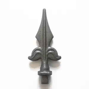 metal decorative component post top for fence and gate wrought iron spearhead forged steel element