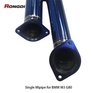 Tubo de Escape de Aleación de Titanio de 3.5 Pulgadas para BMW M3 M4 G80 G82 S58 3.0T 2019-2024, Color Azul Quemado - Product Image 5