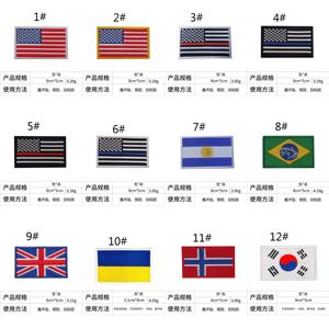 Custom Iron On/Hook and Loop Twill Embroidered Patches Flag Different Countries Flag Patches for Hat Backpack Clothing - Product Image 4