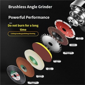 เครื่องเจียรมุมไร้สายอุตสาหกรรม 21V แบบพกพา ใช้แบตเตอรี่ 4.0Ah  พร้อมมอเตอร์ไร้แปรงถ่าน สำหรับตัดและขัดเงา - Product Image 4