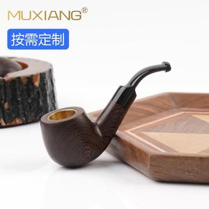 Muxiang Solid Wood Tobacco Pipe Bent Type Chicken Wing Wood Customizable For Smoking - Product Image 1