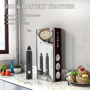 <span class=keywords><strong>Mousseur</strong></span> à <span class=keywords><strong>lait</strong></span> électrique pour la maison, facile à ranger, avec fouet, alimentation par batterie et USB, 3 vitesses, multifonction - Product Image 2
