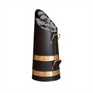 Iron Black And Gold Color <b>Coal</b> <b>Coal</b> Bucket With Brass Banding Customized Size And Shape Fireplaces <b>Coal</b> Storage Bucket - Product Image 1