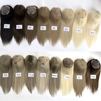 Stock 5x5 MONO Basis mit PU Toppers Ash Blonde Balayage hervor gehoben Dichte Mono filament Toupet für Frauen