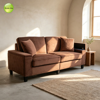 Canapé en tissu Best-seller, gain de place, 1/2/3 places, accoudoirs avec rangement intégré, emballage plat, vente en gros, mobilier pour petit appartement