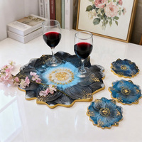 Moule en silicone pour plateau de service en forme de grande fleur, résistant à la chaleur, non toxique, élégant, décoration d'intérieur et ensemble de dessous-de-verre