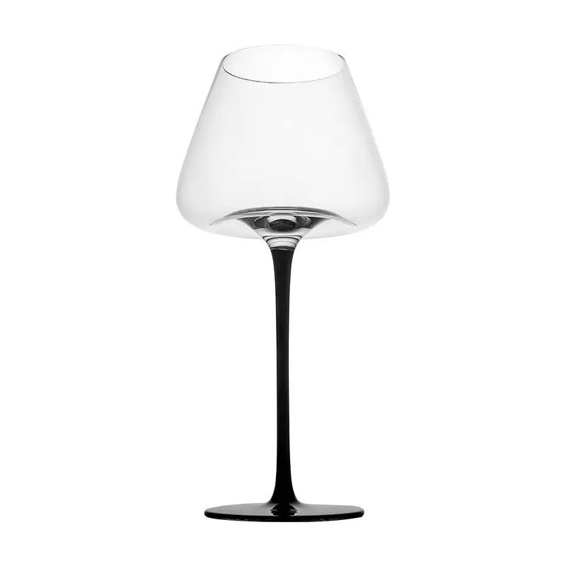 Venta caliente Color negro Premium Crystal Clear Wine Champagne Glass