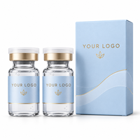 Boîte cadeau de sérum bleu or de qualité supérieure, emballage en papier personnalisé avec étiquette adhésive pour ensemble de soins de la peau