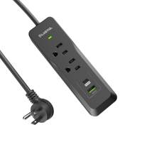 Stop Kontak Ekstensi 13A, 125V, 2 Stop Kontak dengan Port Pengisian Cepat USB-A & USB-C PD30W, Soket Standar AS dengan Lampu LED
