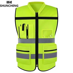 Giubbotto catarifrangente da cantiere per moto a LED Flash caratteristica verde e nero tuta di sicurezza per il traffico - Product Image 1