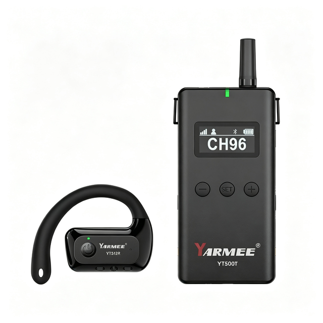 Yarmee New Model Wireless Tour Guide System 200m 30H Battery 99CH Open-Ear Receiver Audio Tour Guide System for Group Tour