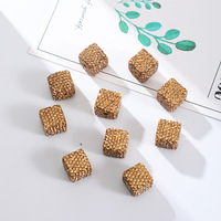 Perles carrées en strass à trou droit, entièrement percées, en cristal, pour la fabrication de bijoux et accessoires de sac DIY