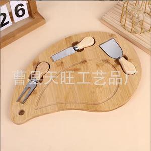 Juego de tablas de queso de bambú Tianwang, 40x25x1,5 cm, de doble cara, para uso doméstico, con cuchillo y tenedor para queso y pan - Product Image 4
