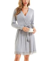 Robe de maternité pour femmes, 2 pièces, chemise de nuit d'allaitement pour l'allaitement, robe d'accouchement 3 en 1, robe de bain en dentelle