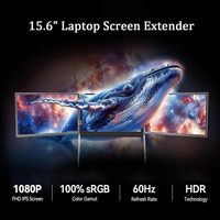 Moniteur portable triple écran 15,6 pouces 1080p FHD, extension d'écran pour ordinateur portable pliable à 360 degrés °   Écran d'ordinateur portable étendu rétroéclairé rotatif