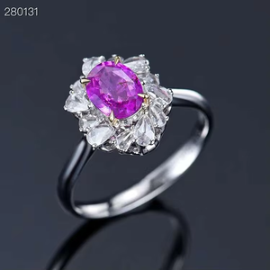 SGARIT Jewelry 18K White Gold <b>Ring</b> 1.18CT Oval Natural Unheated Purple <b>Sapphire</b> Genuine Gemstone Wedding <b>Ring</b> <b>for</b> <b>Women</b> - Product Image 3