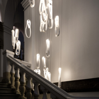 Nordique De Luxe Led Pendentif Lampe Porte-clés Forme Verre Led Lustre Villa Hôtel Moderne Escalier Lustres Luminaires
