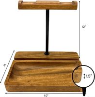 Support double pour casque en bois de bambou BH Wood, support pour 2 casques, téléphone et tablette