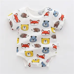 MICHLEY Hot Sale Summer Boy Baby Girl Baby Short Sleeve Cotton 0-12months Triangle Rompers Baby Clothes