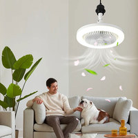 Ventilateur de plafond E27 à tête pivotante, lampe ventilateur à huile essentielle aromatique avec LED à intensité variable silencieuse, promotion chambre à coucher
