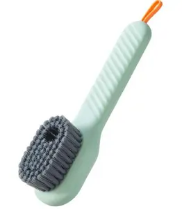 BDE High Quality Multi function Shoe Brush Long handle Press type liquid shoe brush for washing clothes and shoes