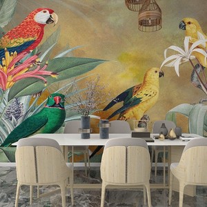 Plantes, forêts, fleurs, oiseaux et animaux du sud-est asiatique fond mur <span class=keywords><strong>Tv</strong></span> fond papier peint personnalité murale sans couture - Product Image 3