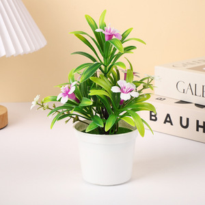 Plante artificielle de volubilis en pot de 17 pouces en PVC, ornement de bureau intérieur, décoration d'intérieur, verdure - Product Image 4