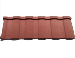 Panel atap 0.4mm lembaran baja seng aluminium batu dilapisi ubin atap logam untuk rumah Villa batu ubin bahan bangunan