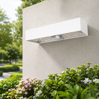 Lampe solaire murale de jardin de qualité supérieure, rotative, à capteur de mouvement, alimentée par énergie solaire