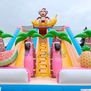 Tobogán inflable comercial de flamenco rosa para niños, castillo inflable de doble carril con tobogán de flamenco para fiestas al aire libre - Product Image 2