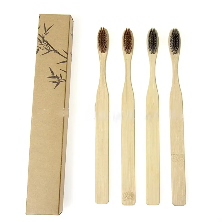 Cepillo de dientes de bambú de carbón, marca privada orgánica, fabricante de moda, precio bonito, gran oferta