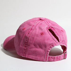<b>Women</b> Washed Distressed Baseball Cap Bleached Pony Cap Trucker <b>Sun</b> Caps Vintage Dad Plain Ponytail <b>Hat</b> - Product Image 5