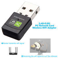 600M Bps inalámbrico portátil Mini Wlan adaptador inalámbrico USB 2,0 interfaz de banda Dual 2,4G 5G amplificador de señal adaptador WiFi gratuito