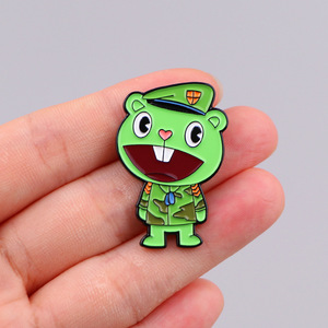 Sming Pin Enamel pohon bahagia Pin kelinci lucu kerah lencana topi hewan mode bros dibuat sesuai pesanan - Product Image 3