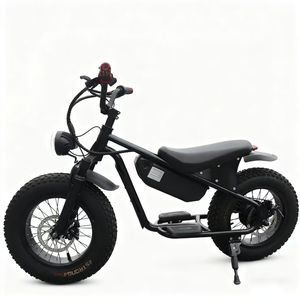 Moto <span class=keywords><strong>électrique</strong></span> rétro puissante de 16 pouces avec batterie cachée, double suspension, frein à disque, pneus larges pour la neige, le tout-terrain et la plage - Product Image 1