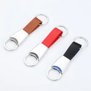 Custom china factory fashion car leather cheap keychains manufacture supplier brand name designer keychains