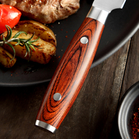 Pisau Steak Dapur Restoran Profesional Baja Tahan Karat Jerman 1.4116 5 Inci dengan Gagang Kayu Pakka Buatan Pengrajin