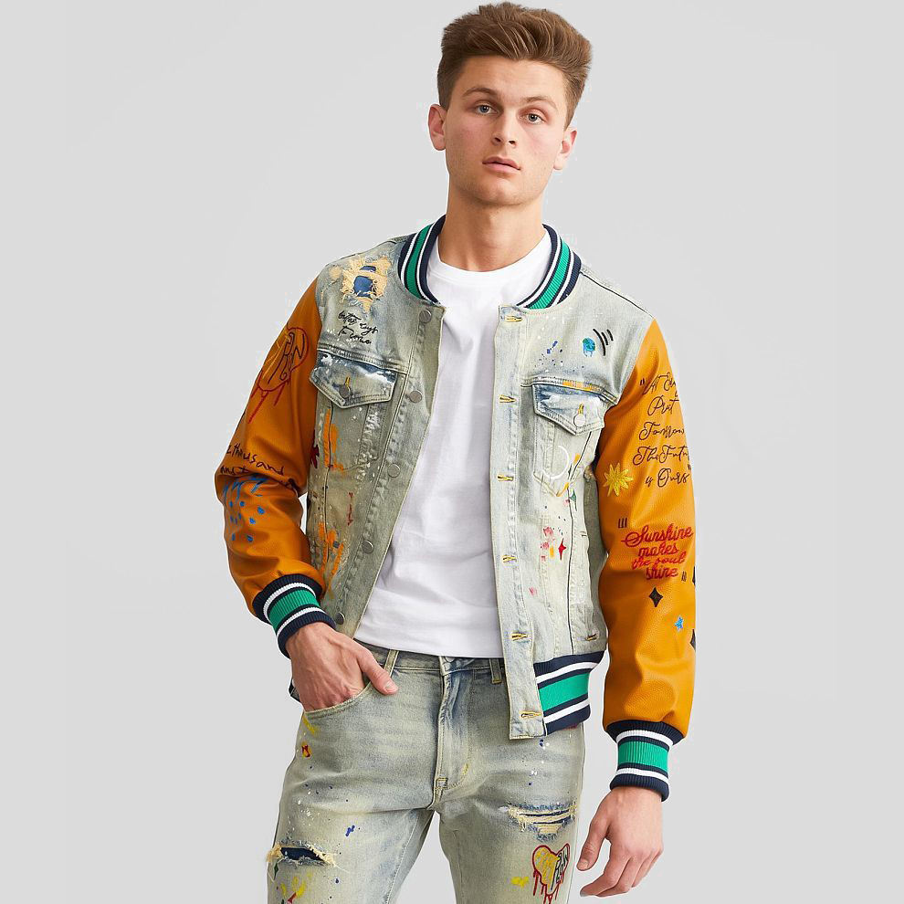 High Quality AeeDenim Custom Designers Baseball Jackets Sleeve