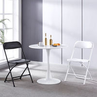 Chaise pliante en plastique ZDY-104, chaise pliante de loisirs pour la maison, design moderne et simple, empilable, couleur blanche