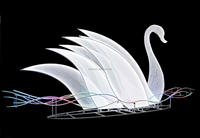 Décoration de mariage 2025 : Nouveaux accessoires lumineux de scène romantique en forme de cygne, modèle métallique luxueux, alimentation CA