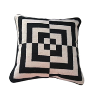 Taie d'oreiller géométrique 14 "* 14" Op Art Illusion d'optique Carré Tapisserie décorative Lavable Caractéristique Comme coussins