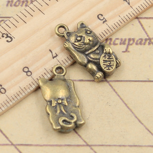 Charms Lucky Cat 23x11mm Tibétain <span class=keywords><strong>Argent</strong></span> Couleur Pendentifs Antique Fabrication de Bijoux DIY Artisanat Fait Main - Product Image 5