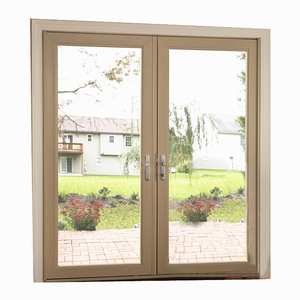 Kustom produsen desain baru Double Perancis Casement Swing Triple Pana kaca kedap suara tahan angin untuk Interior/eksterior teras - Product Image 4