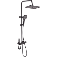 Système de douche en aluminium chromé en gros avec douchette à main, cartouche céramique, design moderne pour villas et hôtels
