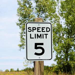 لافتة حدود السرعة العاكسة <span class=keywords><strong>5</strong></span> ميل في الساعة، لافتة تخفيف السرعة، لافتة مرورية 18 × 12 بوصة، درجة هندسية - Product Image 4