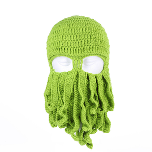 Chapeau de <span class=keywords><strong>ski</strong></span> et de snowboard en tricot pour homme et <span class=keywords><strong>femme</strong></span>, <span class=keywords><strong>masque</strong></span> facial amusant, costume d'Halloween, chapeau d'hiver, bonnet pieuvre - Product Image 5
