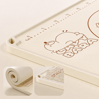 Tapis de pâtisserie en silicone épais réutilisable avec guides de cuisson, antidérapant, facile à nettoyer, résistant à la chaleur pour pétrir et étaler la pâte