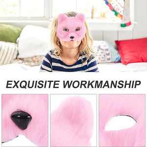 V104 थोक प्लश मास्क आधा चेहरा पशु हेलोलीन मास्क कार्निवल के लिए यथार्थवादी पोशाक सहायक फर्री वुल्फ मास्क - Product Image 3