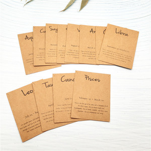 Tarjetas con logotipo de signo del zodiaco de constelación de 7*9cm para collar, tarjetas de papel Kraft personalizadas para hombres y mujeres, tarjetas de embalaje de joyería del zodiaco - Product Image 1