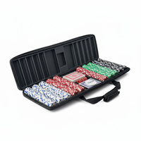 Étui de poker professionnel avec incrustation EVA personnalisée, support tout-en-un pour 500 jetons, cartes et bouton de croupier